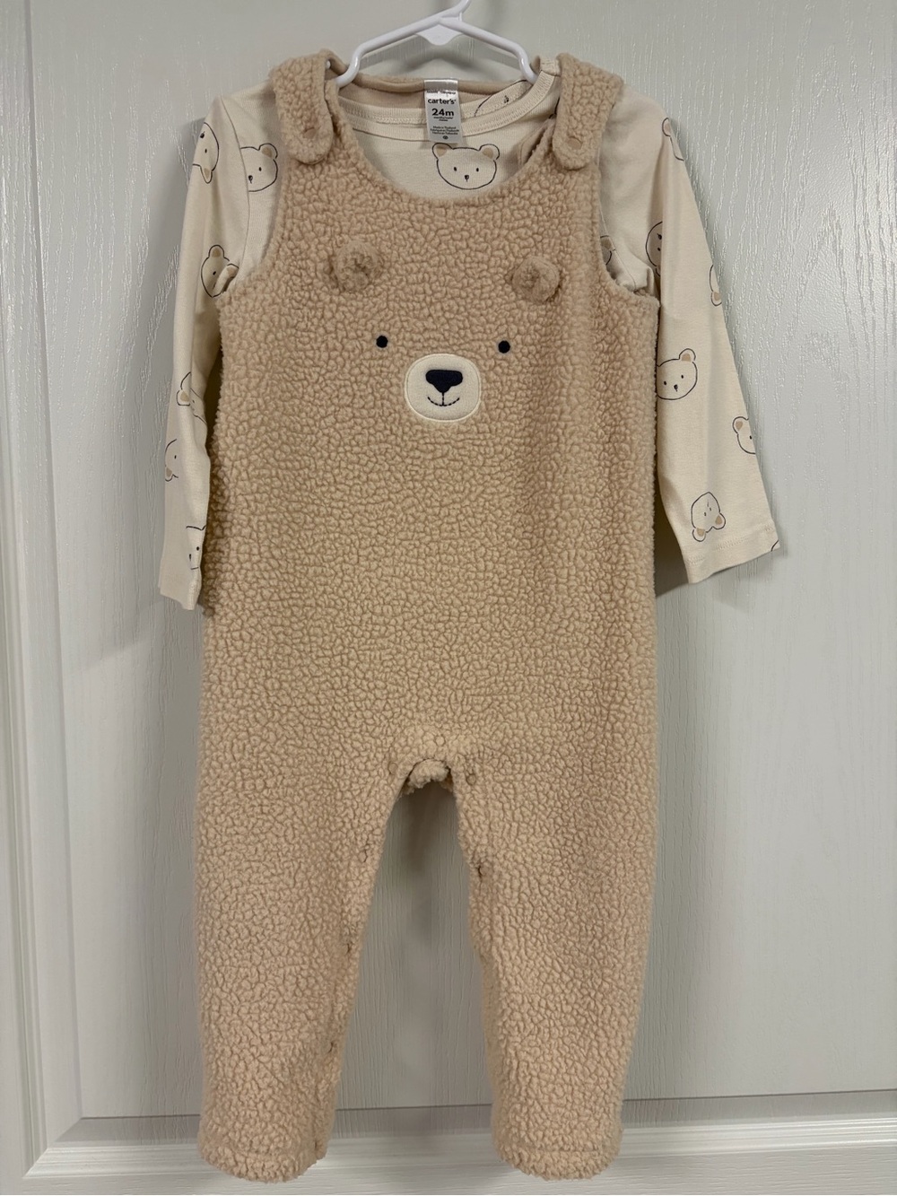 Carter's Cream Bear Sherpa One-Piece with Printed Tee